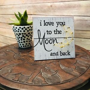 I love you to the moon and back board art
